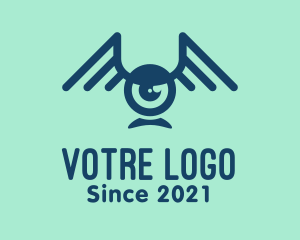 Wing - Blue Winged Eyeball logo design