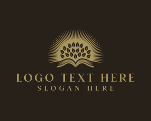 Ebook - Book Leaf Library logo design