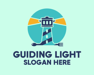Lighthouse - Cutlery Lighthouse Beacon logo design