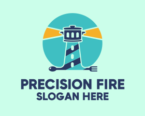 Cutlery Lighthouse Beacon logo design