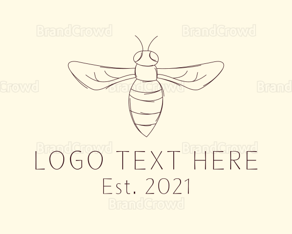 Hornet Insect Sketch Logo