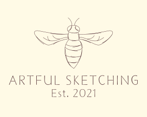 Hornet Insect Sketch logo design