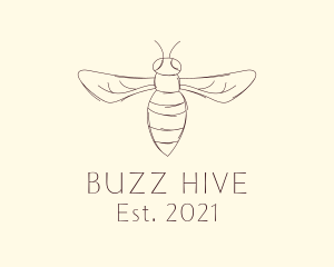 Hornet Insect Sketch logo design