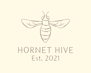 Hornet Insect Sketch logo design