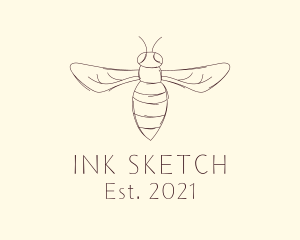 Hornet Insect Sketch logo design