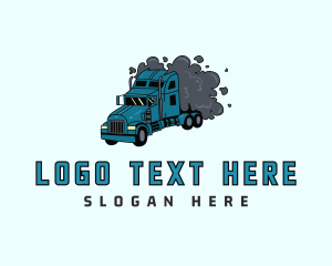 Highway - Smoke Freight Truck logo design