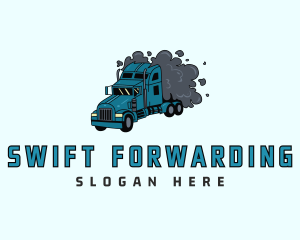 Smoke Freight Truck logo design