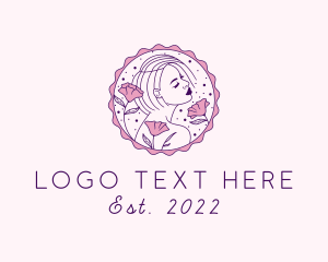 Vlogging - Beauty Floral Model logo design