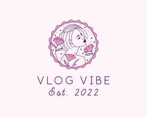 Vlogging - Beauty Floral Model logo design