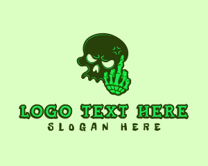 Offensive - Skull Bone Middle Finger logo design