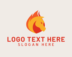 Equine - Wild Flame Horse logo design