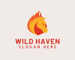 Wild Flame Horse  logo design