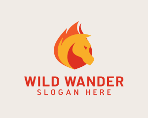 Wild Flame Horse  logo design