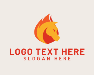 Stable - Wild Flame Horse logo design
