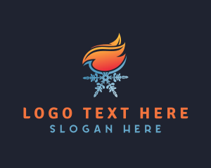 Snow - Fire & Snowflake Energy logo design
