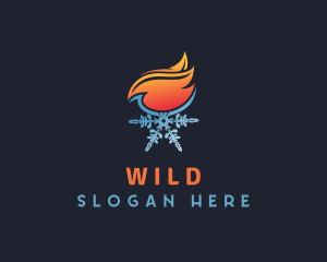 Temperature - Fire & Snowflake Energy logo design