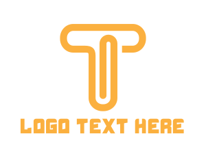 Clip - Orange T Clip logo design
