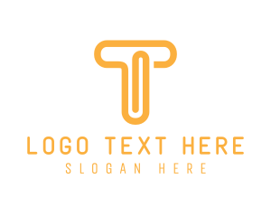 Cloud Drive - Orange T Clip logo design