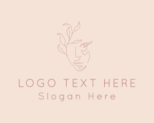 Skincare - Beauty Woman Face Leaves logo design