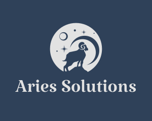 Aries - Midnight Moon Ram logo design