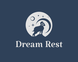 Midnight Moon Ram logo design