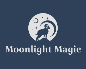 Midnight - Midnight Moon Ram logo design