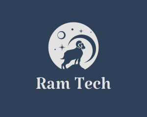 Midnight Moon Ram logo design