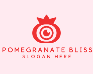 Pomegranate Fruit Lens logo design