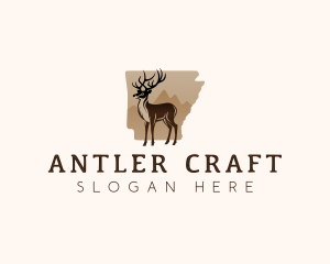 Arkansas Deer Antlers logo design