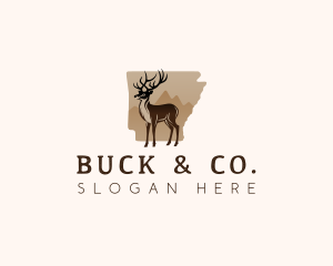 Arkansas Deer Antlers logo design