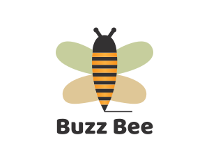 Buzz - Cute Bee Pencil logo design