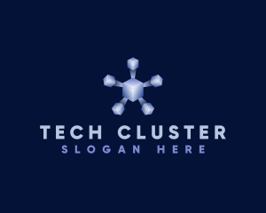 Cluster - Star 3d Cube Block logo design