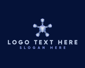 Molecule - Star 3d Cube Block logo design