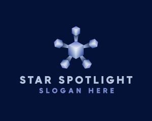 Star 3d Cube Block logo design