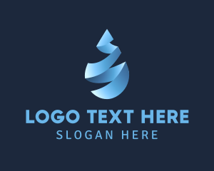 Spiral - Liquid Water Droplet logo design