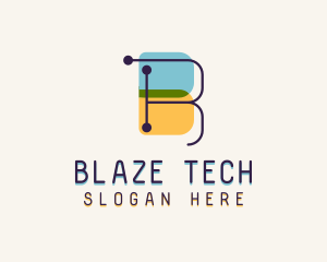 Tech Software Letter B logo design