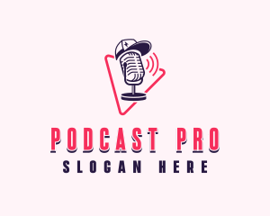 Podcaster - Microphone Podcasting Studio logo design