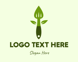 Vegetarian - Healthy Salad Spatula logo design
