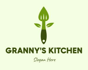 Healthy Salad Spatula logo design