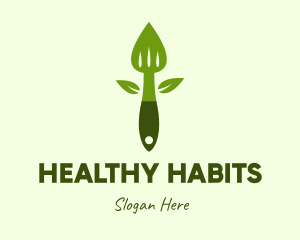 Nutrition - Healthy Salad Spatula logo design