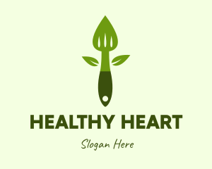 Healthy Salad Spatula logo design