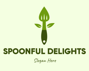 Healthy Salad Spatula logo design