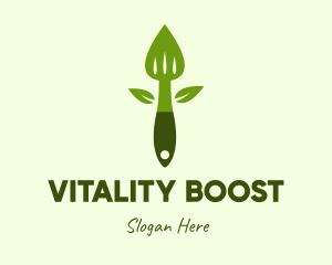 Healthy - Healthy Salad Spatula logo design