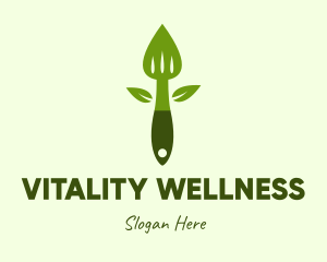 Healthy Salad Spatula logo design