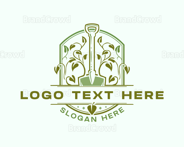 Shovel Plant Gardening Logo