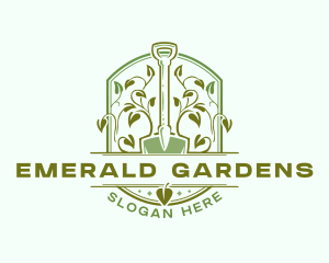 Shovel Plant Gardening logo design