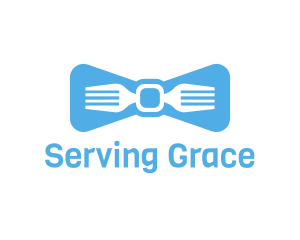 Waitress - Fork Bow Tie logo design