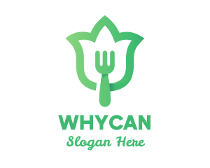 Vegetarian - Green Fork Flower logo design