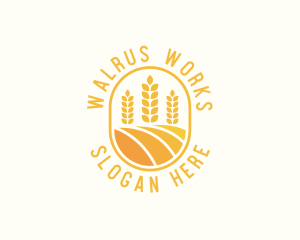 Agriculture Wheat Crop logo design