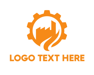 Factory - Orange Cogwheel Factory logo design